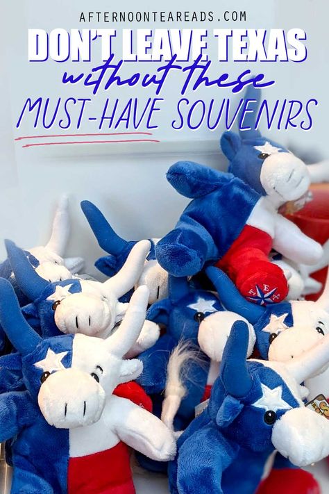 Several plush longhorn cattle in a pule that are coloured red, white, and blue with a star (like the Texas flag) Texas Souvenirs Ideas, Texas Gift Basket Ideas, Texas Gifts Ideas, Texas Gift Basket, Texas Themed Gifts, Diy Souvenirs, Texas Party, America Trip, Texas Theme