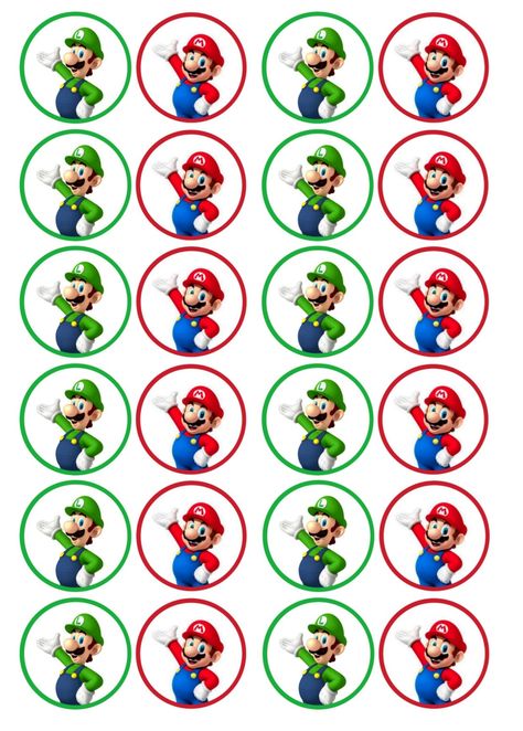 Mario Y Luigi, Mario E Luigi, Super Mario Bros Party, Super Mario Kart, Mario Bros Party, Super Mario Birthday, Farm Birthday Party, Cupcake Toppers Printable, Mario Birthday