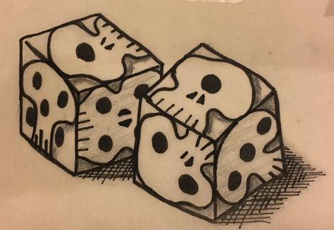 "Oogie-Boogie's Dice" Oogie Boogie Dice, Dice Drawing, Illusion Tattoo, Tattoo Nightmares, Tim Burton Tattoo, Dice Tattoo, Optical Illusion Tattoos, Illusion Tattoos, Nightmare Before Christmas Drawings