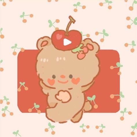 #youtube #edit #aesthetic #bear Cute Kawaii Icons For Apps, Illusbyjo App Icons, Kawaii Icons For Apps, Apps Kawaii, Kawaii App, Kawaii Icons, Arte Do Kawaii, Iphone Wallpaper Kawaii, Themes App