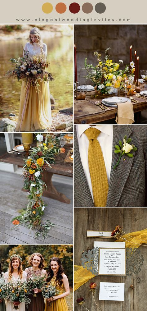 fall wedding colors – Elegantweddinginvites.com Blog Wedding Colors Red, Fall Wedding Color Palette, Rustic Wedding Decorations, Wedding Color Combos, Winter Wedding Colors, Wedding Winter, Fall Wedding Colors, Wedding Color Palette, Yellow Wedding