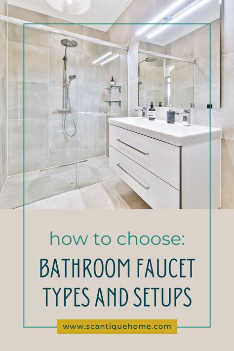 Having trouble deciding on a new faucet? Here's a quick breakdown of the most specified faucet types and the setup each requires. Modern Bathroom Faucets Brushed Nickel, Brushed Nickel Bathroom Faucet, Bathroom Faucets Brushed Nickel, Bathroom Faucet, Bathroom Faucets, Master Bath, Modern Bathroom, Brushed Nickel, Faucet