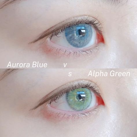 💙 𝘼𝙪𝙧𝙤𝙧𝙖 & 𝘼𝙡𝙥𝙝𝙖 💚 2 fully covered lenses, these little guys can completely change your eye color, wanna some special in ur daily life, then get them! 💥🤩 swipe left for more ⁠ •👁️‍🗨️- #AuroraBlue⁠ BC: 8.6mm | DIA: 14.2mm | ⁠WT: 38%⁠ | ⁠1 year⁠ •👁️‍🗨️- #AlphaGreen⁠ BC: 8.6mm | DIA: 14.5mm | ⁠WT: 38%⁠ | ⁠1 year⁠ ⁠ Click the link in bio to shop now. 💫🛍️ ⁠ Change Your Eye Color, Colored Eye Contacts, Eye Contact, Colored Contacts, Eye Color, You Changed, Aurora, Lenses, Color