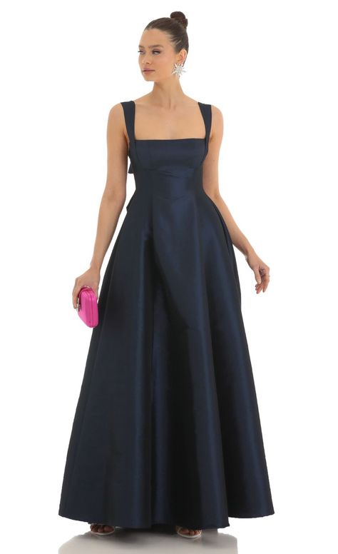 Foxie Fit and Flare Maxi Dress in Navy | LUCY IN THE SKY Flare Maxi Dress, Navy Prom Dresses, 27 Dresses, Navy Bridesmaid Dresses, Blue Dress Formal, Red Bridesmaid Dresses, Prom Dress Inspiration, Black Bridesmaid Dresses, Wardrobe Inspiration