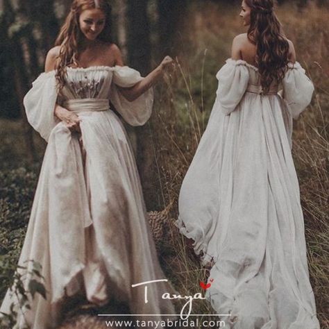 Wedding Gown Princess, Wedding Dresses Long Sleeves, Chiffon Wedding Dresses, Princess Dress Fairytale, Dresses Long Sleeves, Long Sleeve Bridal Gown, White Off The Shoulder, Wedding Dress Chiffon, Occasion Dresses Wedding