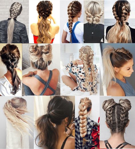 13 Hairstyles Perfect For The Gym - Cassie Scroggins Ponytail Mohawk, Airport Hairstyles, 13 Hairstyles, Mohawk Ponytail, French Plait, Gym Hair, Romantic Questions, Pull Through Braid, Luxy Hair