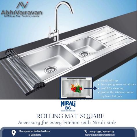 Nirali ROLLING MAT SQUARE! A space saving accessory for every kitchen. Use it to prep your food, drain you glasses and dishes and when not in use simply roll it away. BEAUTY with UTILITY! #nirali #niralibg #nirakibgsinks#kitchen #kitchensinks#India#ebax#floordrains#kitchenaccessories #KitchenHygiene #KitchenInnovation #KitchenInspiration #DreamKitchen #KitchenGoals #KitchenGoals #KitchenInterior #KitchenInteriors #KitchenStyle #KitchenLove Kitchen Hygiene, Kitchen Innovation, Sink Kitchen, Kitchen Style, Dream Kitchen, Kitchen Inspirations, Kitchen Interior, Kitchen Sink, Drain