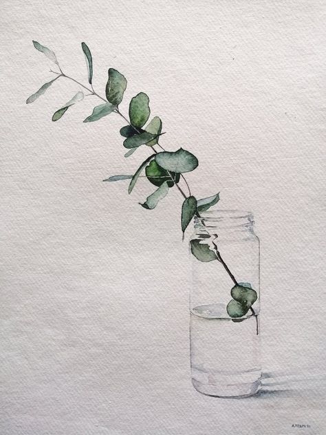 Condo Art, Nature Watercolor, Learn Watercolor, Diy Watercolor Painting, Watercolour Inspiration, Watercolor Projects, Watercolor Plants, Watercolor Flower Art, Learn Art