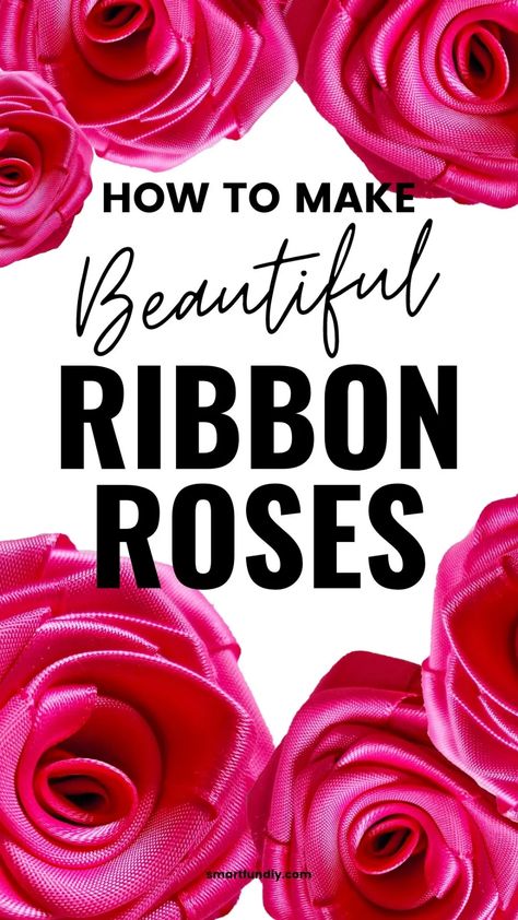 Making Roses Out Of Ribbon, Ribbon Roses Diy Easy, How To Make Roses Out Of Ribbon, How To Make Ribbon Roses, Ribbon Roses Diy, Ribbon Roses Tutorial, Bow Bouquet, Crepe Paper Flowers Diy, Cheap Ribbon