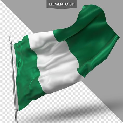 Flag Of Nigeria, Nigeria Independence, Nigerian Flag, Nigeria Flag, Happy Eid, 3d Render, Graphic Designs, Design Show, Graphic Resources