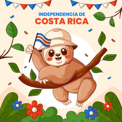 Vector ilustración para la celebración d... | Premium Vector #Freepik #vector #costa-rica #independencia #patriota #ilustraciones Costa Rican Food, Costa Rican, Social Media Growth, Travel Journal, Blogging Tips, Costa Rica, Premium Vector, Social Media