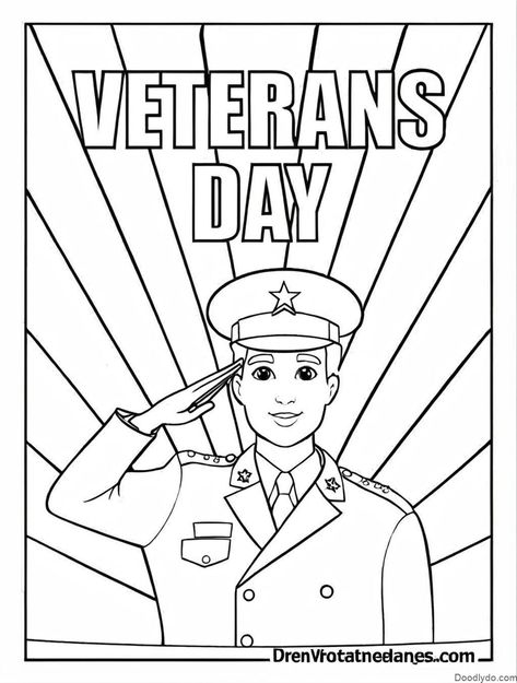 Veterans Day Coloring Pages Check more at https://doodlydo.com/veterans-day-coloring-pages/ Veterans Day Coloring Page, Coloring Pages For Adults, Veterans Day, Coloring Page, Coloring Pages, Color, Colouring Pages