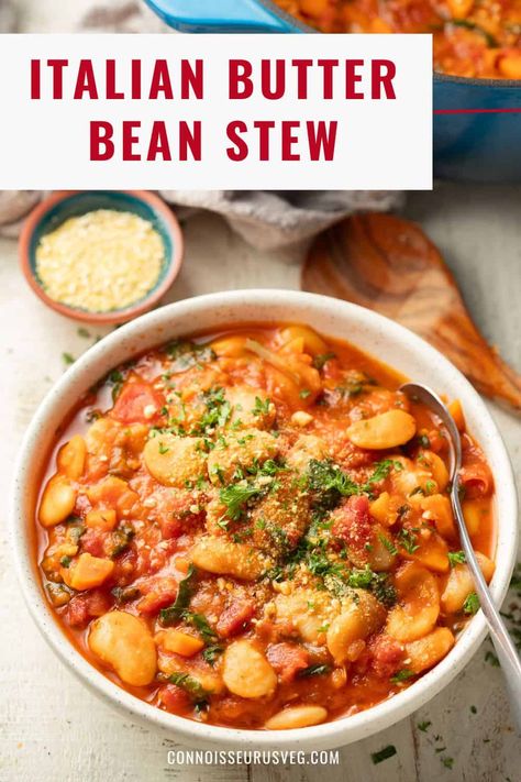 Butter Bean Stew, Food Drying, Butter Bean Soup, Butter Beans Recipe, Vegan Stew, Italian Spices, Vegan Soup Recipes, Bean Stew, Soup And Stew