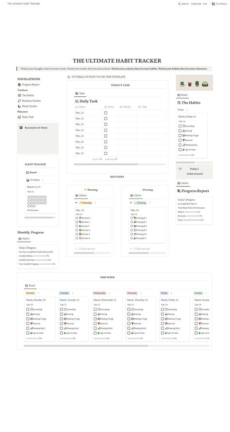 Notion Daily Habit Tracker, Notion Study Tracker, Notion Symptom Tracker, Notion Progress Tracker, Notion Daily Schedule, Notion Daily Routine Template, Notion Weight Tracker, Free Notion Habit Tracker, Notion Routine Ideas