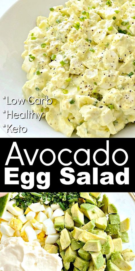 Healthy Avocado Lunch Ideas, Ww Avocado Recipes, Side Dish Easy Healthy, Avocado Uses Food, Eggs And Avocado Salad, Easy Low Calorie Salads, Light Egg Salad, Simple Avacacado Recipes, Avocado And Egg Salad Recipes