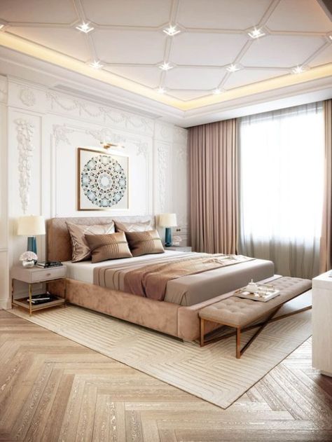 The bedroom is one of the most personal spaces in our home. It’s where we relax and recharge, so there’s no reason why it shouldn’t have our full attention. #bedroomdecor #bedroomdesign #interiordesign #bedroominspiration #luxuryinteriordesign #furnitureinspiration #furnitureideas #luxurybedroom #bedroom #contemporaryroom Ceiling Remodel, New Ceiling Design, Interior Design Minimalist, Interior Ceiling Design, Ceiling Design Living Room, Modern Luxury Bedroom, Modern Bedroom Interior, Luxury Bedroom Design, Ceiling Design Modern