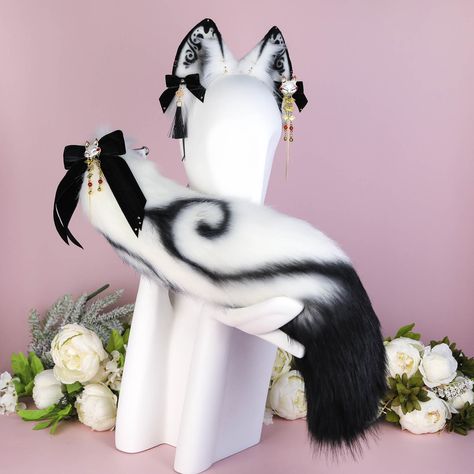 Kitsune Tails Cosplay, Werewolf Ears And Tail, Kitsune Ears, Inari Kitsune, Cat Ears And Tail Set, Werewolf Ears, Wolf Ears And Tail, Ears And Tail Set, Therian Gear