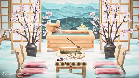 Acnh Home Design, Acnh Hhp, Acnh Outfits, Happy Home Paradise, Asian Interior, Acnh Island Ideas, Animal Crossing Inspiration, Isometric Art, Animal Crossing New Horizon