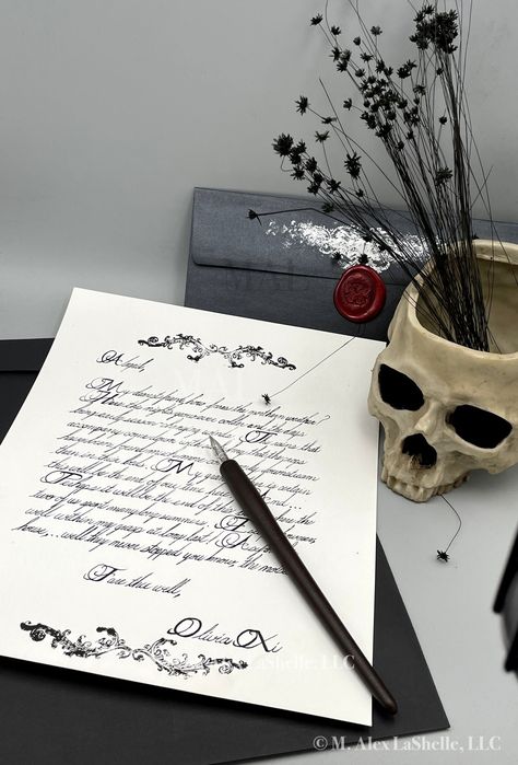 Handwrittten Goth Letter Service | Vintage | Pen & Ink | Wax Seal Gothic Love Letters, Goth Love Letter, Goth Gift Ideas, Fancy Books, Poetic Pictures, Wedding Core, Date Night Gift, Random Text, Fancy Envelopes