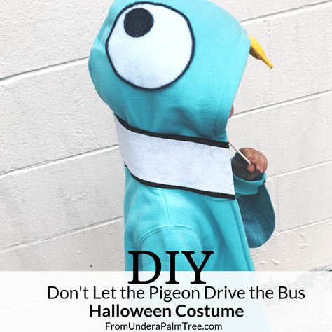 DIY Don’t Let the Pigeon Drive the Bus Halloween Costume < From Under a Palm Tree Slytherin Halloween Costume, Diy Pigeon, Slytherin Halloween, Pigeon Costume, Mo Willems Pigeon, Pigeon Drive The Bus, Don't Let The Pigeon, Boxing Halloween Costume, Book Characters Dress Up