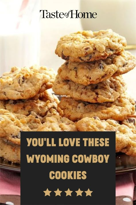 Wyoming Cowboy Cookies, Cowboy Cookies Recipe, Cowboy Cookie Recipe, Cowboy Cookies, Lost 100 Pounds, Crunchy Pecans, Cookies Recipes Christmas, Oatmeal Cookies, Good Healthy Recipes