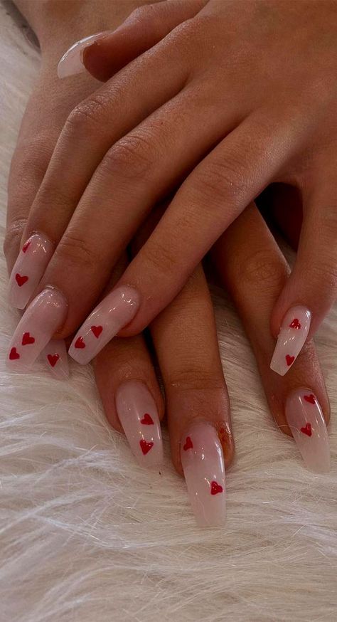 valentine's Day nails simple, valentine French nails, pink Valentine's nails, Valentine's nails short, valentine's day nails 2023,  valentines nails 2023, valentine nail designs almond shape, valentine's day nails red, red nails, pink nails Ombre Nude Nails, Nails With Red, Art Designs Ideas, Red Hearts, Designs Ideas, Nude Nails, Art Designs, Nail Art Designs, Valentine's Day