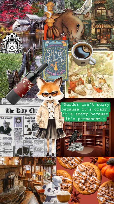 The review that got me to buy this book said, “I just want to live here, I don’t care if there’s a murderer on the loose!” Shady Hollow Book, Shady Hollow, I Just Want To Live, Hollow Book, Winter Books, Cozy Fall, Book Aesthetic, Book Journal, Mood Boards