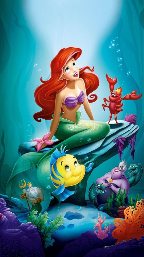 The Little Mermaid Poster, Princesa Ariel Disney, Little Mermaid Wallpaper, Ariel And Flounder, Mermaid Poster, Animation Disney, Ariel Disney, Mermaid Wallpapers, Ariel Mermaid