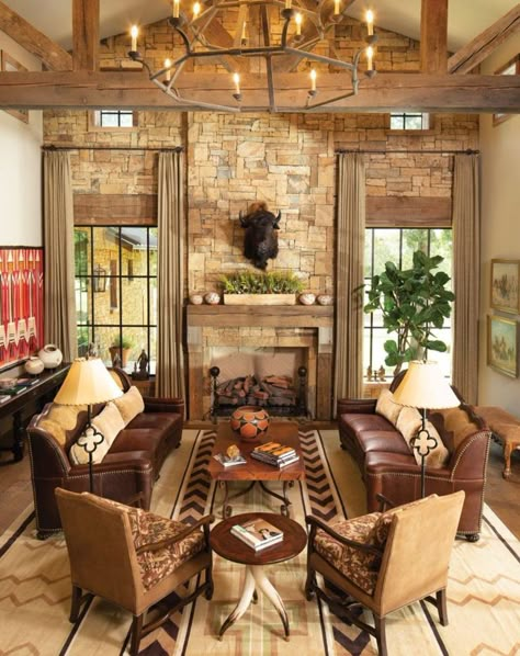 Southwest Living Room, Modern Western Home Decor, Western Living Rooms, Southwest Living, Western Living Room, Ranch House Decor, Cabin Living Room, Western Home, Apartment Decoration