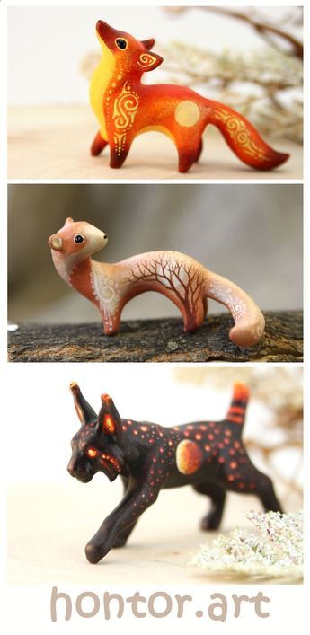 Animals Clay, Polymer Clay Kunst, Sculpture Animal, Clay Figurines, Clay Dragon, Tanah Liat, Polymer Clay Sculptures, Polymer Clay Animals, Clay Figurine