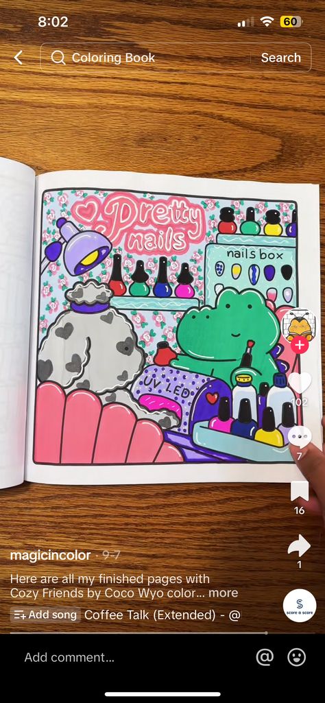 Coco Wyo Cozy Friends Coloring Pages, Cozy Friends Coloring Pages Finished, Cozy Friends Coloring Book Finished, Coco Wyo, Bobbie Goods, Coloring Ideas, Ibis Paint, Coloring Book Art, Color Inspo