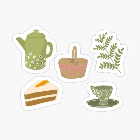 Picnic Stickers, Spring Stickers Aesthetic, Cottagecore Drawing, Sticker Design Inspiration, Boho Wallpaper, Computer Sticker, Hydroflask Stickers, Bullet Journal Lettering Ideas, Bullet Journal Stickers