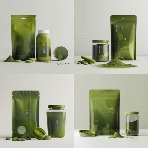 Matcha Powder Packaging, Matcha Branding Design, Matcha Packaging Design, Matcha Package, Matcha Packaging, Protein Packaging, Crepe Erase, Tea Package, Ecommerce Packaging