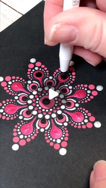 Dot Painting Cards, Pink Dot, Mandala Dots, Dot Art, The Tools, Dot Painting, Dots Art, Acrylic Paint, Hot Pink