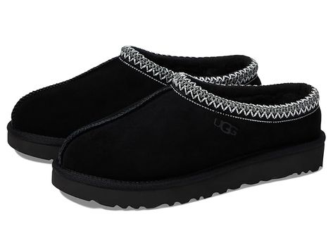 Women's UGG Tasman Black Tasman Uggs, Ugh Tasman, Black Ugg Tasman, Shoes Black Women, Black Ugg Slippers, Cute Uggs, Uggs Black, Ugg Tasman Slippers, Back To School Shoes