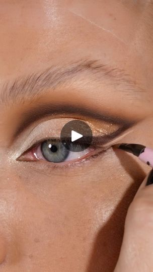 Natasha Denona Golden Palette, Double Liner Eye Makeup, Double Eyelid Eyeliner, Brown Cut Crease Eyeshadow, Eyeshadow Wing, Double Winged Eyeliner, Double Eyeliner, Double Liner, Primer Serum