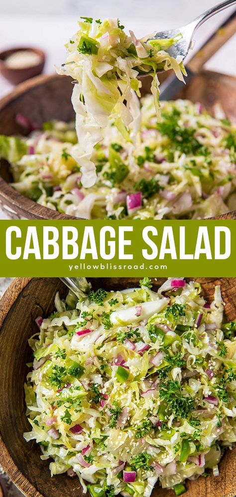 Cabbage Salad Recipes, Cooked Cabbage, Vinegar Dressing, Vegetarian Cabbage, Cabbage Salad, Cabbage Recipes, Pasta Salad Recipes, Healthy Salad Recipes, Healthy Salads