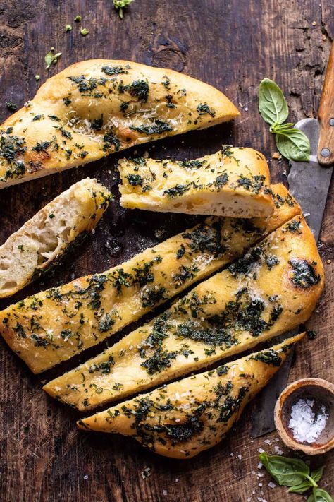 No Knead Rosemary Garlic Parmesan Bread | halfbakedharvest.com Garlic Parmesan Bread, Half Baked Harvest Recipes, Parmesan Bread, Quick Pizza, Leftover Bread, Rosemary Garlic, Harvest Recipes, Half Baked, No Knead