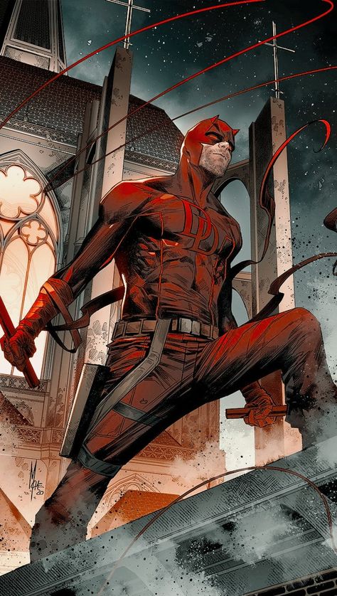 Daredevil Marvel Comics, Daredevil Comic Wallpaper, Dare Devil Wallpaper, Daredevil Painting, Daredevil Comic Art, Daredevil Tattoo, Daredevil Wallpaper, Daredevil Costume, Daredevil Artwork