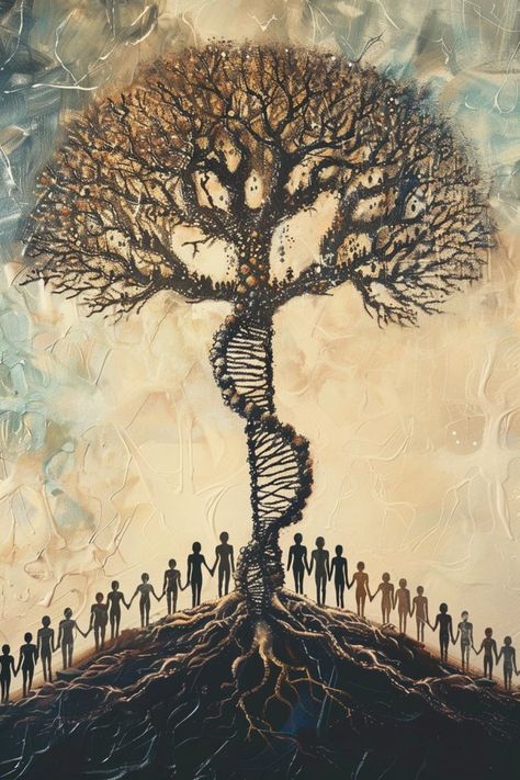 Embrace the diversity of human ancestry as you delve into the world of DNA haplogroups. Celebrate the shared connections that bind us across continents and centuries, and honor the legacy of your familial past. Biology Assignment, Tree With Pictures, Connections Art, Ancestry Art, Gratitude For Life, Witchcraft Love, Elemento Terra, Yoga Strong, Witchcraft Love Spells