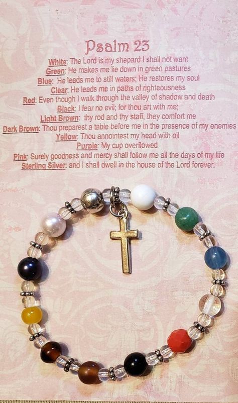 Psalm Bracelet, Psalm 23 Bracelet, Salvation Bracelet, 23rd Psalm, Bible Jewelry, Psalms 23, Bible Verse Bracelet, Sunday School Crafts For Kids, Christian Bracelets