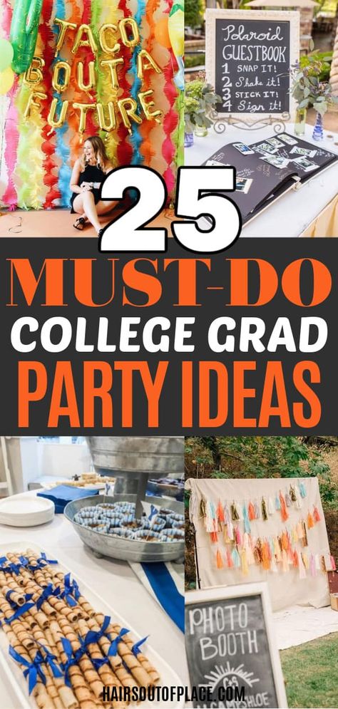 Clever 25 College Graduation Party Ideas - Hairs Out of Place Ucsd Graduation Party, Wsu Graduation Party, Hvac Graduation Party Ideas, College Graduation Dinner Party Ideas, Ucf Graduation Party Ideas, Going To College Party Ideas, Ucla Graduation Party Ideas, Graduation Party Ideas Simple, Hailey 2023