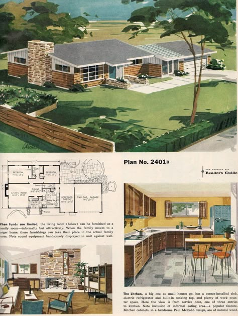 1959 | Ethan | Flickr Mid Century Layout, Mid Century Bloxburg House, 1960s Home Interior, Sims 4 Mid Century House, Sims 4 Mid Century Modern, 70s Home Exterior, Suburban Architecture, 70s House Exterior, Mid Century Ranch House