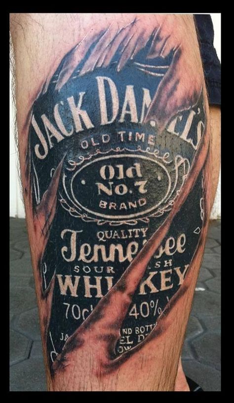 Jack Daniel. #JackDaniel #JackDaniels Jack Daniels Tattoo Ideas, Jack Daniels Tattoo, Daniel Tattoo, Jack Daniels Logo, Jack Tattoo, Fake Tattoo Sleeves, Jack Daniels Bottle, Nightmare Before Christmas Tattoo, Bottle Tattoo