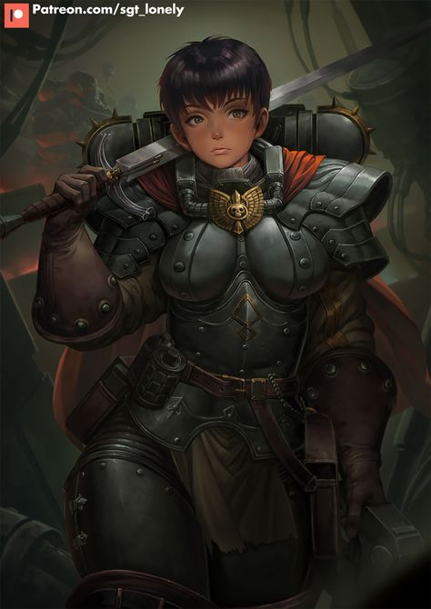 Band of the Falcon by Tanawat Muninnimit (Sgt_Lonely | Sgt_Smile) - 40K Gallery Casca Berserk, Warhammer Eldar, Falcon Art, 40k Sisters Of Battle, Berserk Anime, Adepta Sororitas, Tomboy Art, 40k Artwork, Friend Cartoon