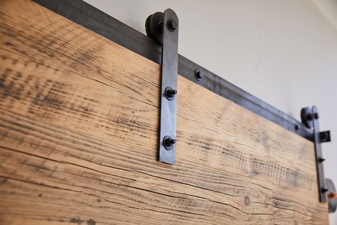 Rustic Reclaimed and Hand Aged Sliding Barn Doors Industrial Barn Door, Making Barn Doors, Diy Sliding Barn Door, Sliding Door Design, Timber Walls, Wind Tunnel, Wood Sample, Sliding Barn Doors, Green Walls