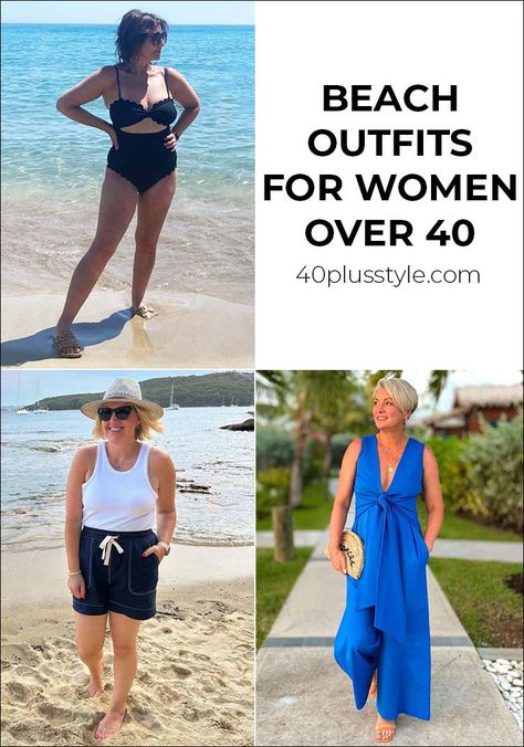 women's beach outfits for your summer vacation - 40+styl Casual Beach Holiday Outfits, Casual Beach Wear Women, Swimsuits For Hawaii For Women, Flattering Beach Outfits, Beach Dress Outfits Women, Mom Beach Vacation Outfits Plus Size, Beach Outfit For Moms Over 30, Womens Vacation Dresses, Women Over 50 Beach Fashion