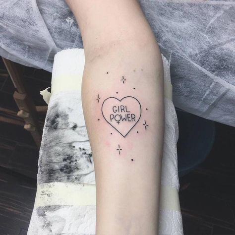 Feminism Tattoo, Feminist Tattoos, Lady Power, Feminist Tattoo, Girl Power Tattoo, Power Tattoo, Small Girl Tattoos, Trendy Tattoo, Tattoo Girl