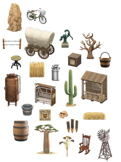 Wild West Animal Crossing, Country Animal Crossing Island, Acnh Cowboy Outfit, Animal Crossing Rural Island, Country Animal Crossing, Animal Crossing Country Theme, Acnh Desert Theme, Acnh Wild West, Acnh Western Island