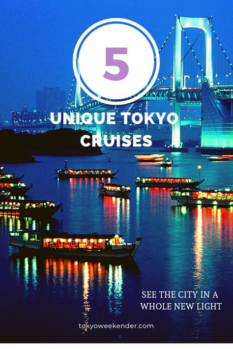 Unique Tokyo cruises and boat rides for all budgets and interests. Explore this river city from a new angle.  Tokyo Trip | Japan Trip | Travel Japan | Cruises in Tokyo | Japan Cruise | Explore Japan | Japan Cruise, Tokyo International Airport, Hakone Day Trip From Tokyo, Tokyo Attractions, Tokyo Tourist Attractions, Tokyo Trip, Tokyo Bay, Harbor City, Visit Tokyo